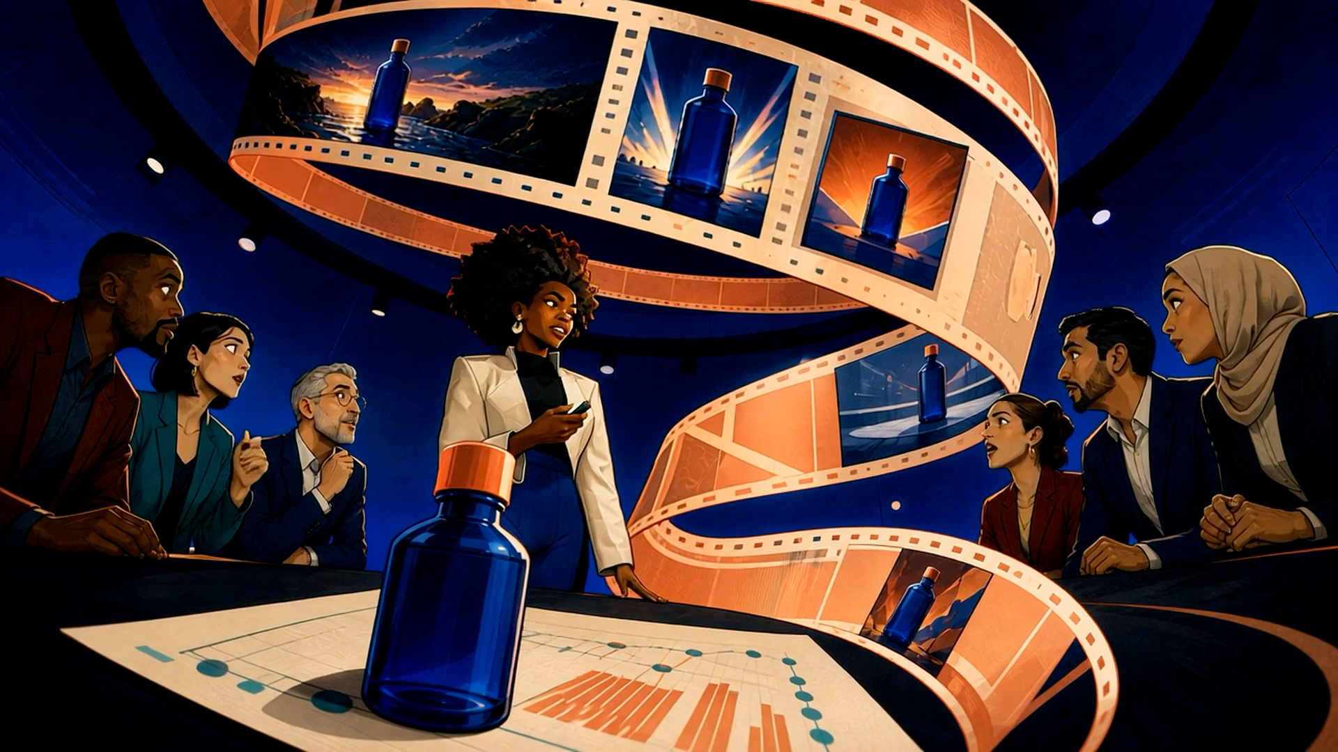 Un produit mis en scène dans un univers de cinéma